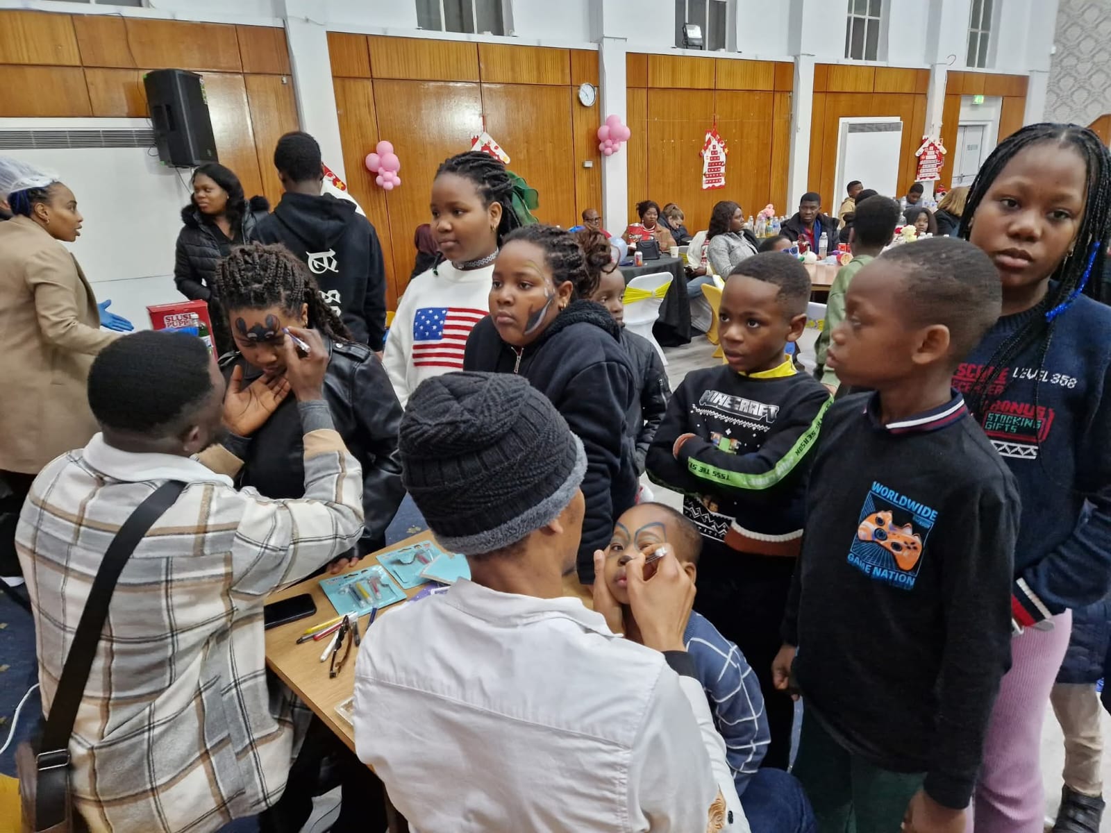 Group of children at community event